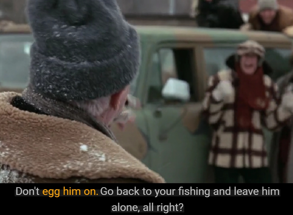 Egg someone on movie clip